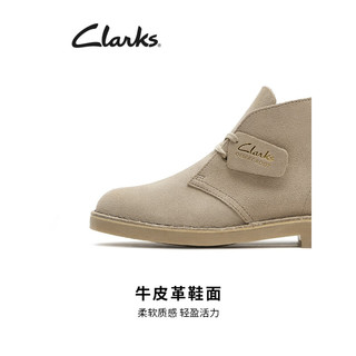 Clarks 其乐 男士经典英伦风沙漠靴复古工装靴男潮靴时尚高帮鞋 焦黄色261613467 42.5
