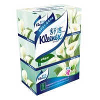 Kleenex 舒洁 马蹄莲盒装抽纸  2层200抽3盒（200*194mm）