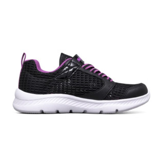 SKECHERS 斯凯奇 COMFY FLEX 2.0 女童休闲运动鞋 664168L/BKPR 黑色/紫色 35码