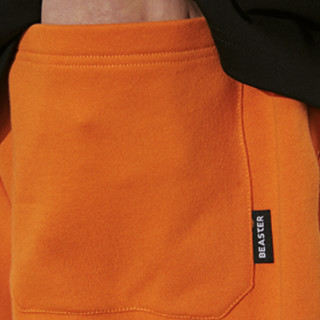 BEASTER 男女款纯棉短裤 B22230J025 橙色 L