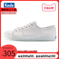 Keds旗舰店女鞋果冻底百搭小粉鞋低帮帆布鞋ins潮平底单鞋WF60368 37 浅灰色