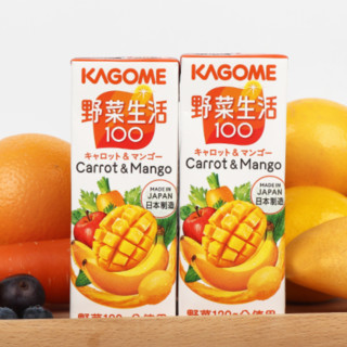 KAGOME 可果美 野菜生活复合果蔬汁饮料 胡萝卜和芒果风味 200mL*12瓶