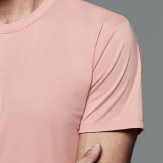 POUR LUI 璞履 秩序系列 男女款海岛棉圆领短袖T恤 璞粉色 XL