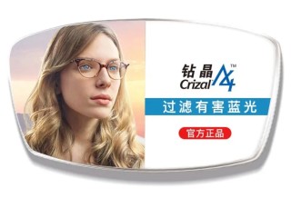 essilor 依视路 1.67钻晶A4非球面防蓝光镜片2片装+送钛架镜框