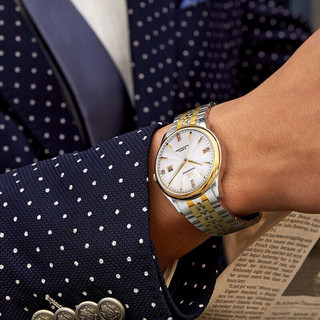 上海(SHANGHAI)手表 流转系列时光65周年限量纪念单历镶钻自动机械腕表男表 850-2G白 2钻