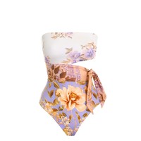 zimmermann 女子三角连体泳衣 3062WROS 白色/紫色 S-M