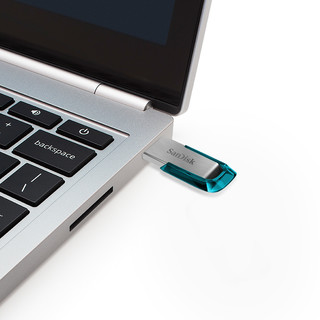 SanDisk 闪迪32g创意U盘 USB3.0高速金属U盘 CZ-73酷铄车载加密U盘 天蓝色-32g