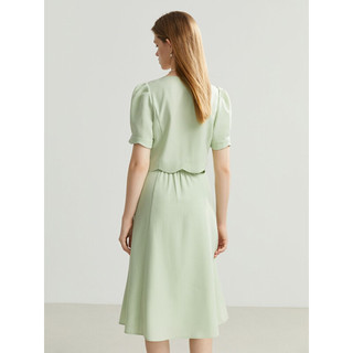 范思蓝恩 22FS2574复古时尚半身裙套装女夏款时尚洋气套装设计感 气泡绿 半身裙 M 气泡绿 衬衫(预售30天) XL