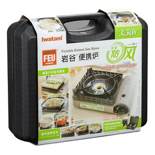 Iwatani 岩谷 ZKZ-1 便携式卡式炉+单底韩式烤盘+气瓶*4 黑色