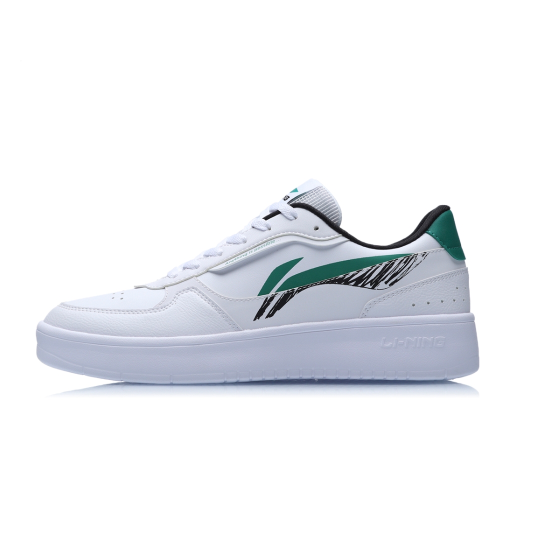 lining李宁男子运动板鞋agcq4554标准白叶绿色42