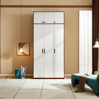 QuanU 全友 126331B 北欧清新木纹衣柜 乌金木纹 三门加顶柜款