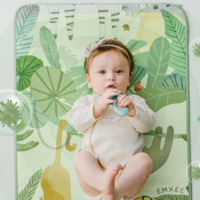 EMXEE 嫚熙 婴儿冰丝凉席夏季幼儿园透气吸汗宝宝床席子 热带雨林100*56cm
