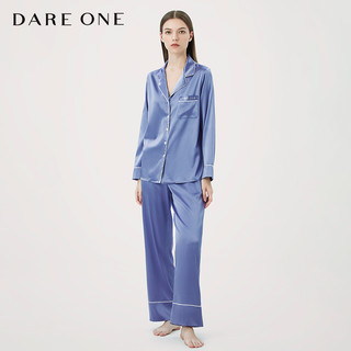 DARE ONE真丝情侣睡衣女长款LUCKY桑蚕丝家居服春夏奢侈品女装送女友生日礼物 云紫色（明星同款） 160(S)