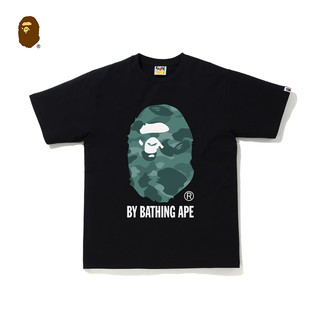 BAPE男装春夏猿人头字母印花迷彩图案纯色短袖T恤110015G M 白色WHJ