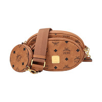 MCM Essential Visetos Original女士涂层帆布链条子母包钱包单肩斜挎包 MWRBSSE01CO0COGNAC