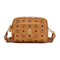 MCM Visetos Klassik女士涂层帆布链条相机斜挎包 赵丽颖同款 MMRAAKC02CO0COGNAC