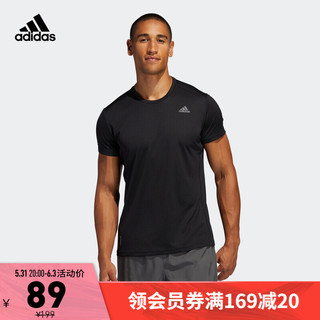 adidas 阿迪达斯 官网 RUN IT TEE M 男装夏季跑步运动短袖T恤FL6972 黑色 A/L(180/100A)