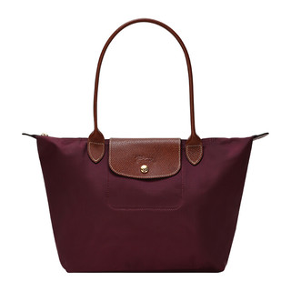 LONGCHAMP 珑骧 女士LE PLIAGE系列紫红色织物小号长柄可折叠手提包购物袋饺子包