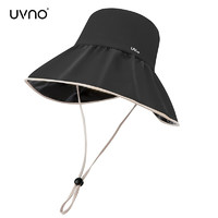 PLUS会员：uvno 沐阳系列 黑胶渔夫帽 UV22017