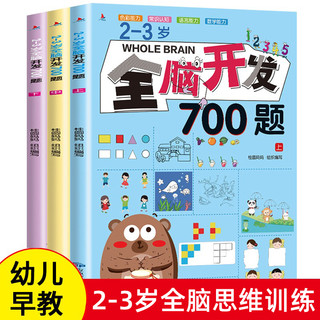 全3册 2-3岁全脑开发思维训练700题 左右脑专注力训练书逻辑思维