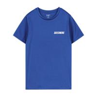 SKECHERS 斯凯奇 KNITSHORTSLEEVETEE 儿童T恤 L220K056/002U 航海蓝 120cm