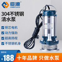 CHENYUAN 臣源 不锈钢潜水泵220V家用清水泵 370W/一寸清水泵