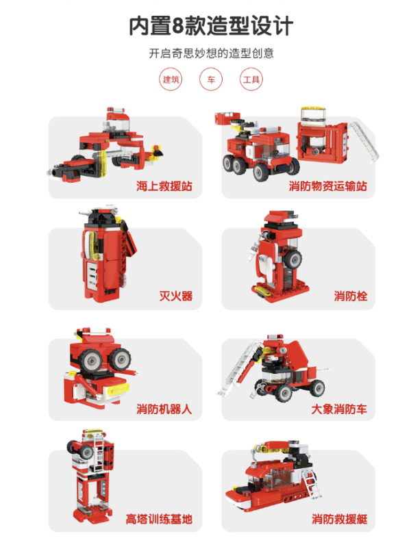 bloks布鲁可积木城市英雄系列布布冰河巨象消防车