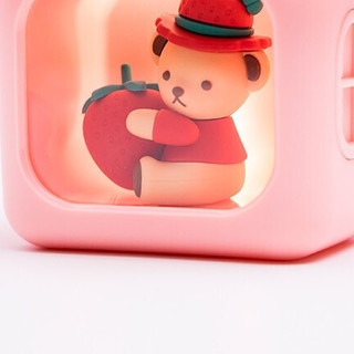 MINISO 名创优品 泰迪珍藏系列 LED小夜灯 水红 草莓熊款