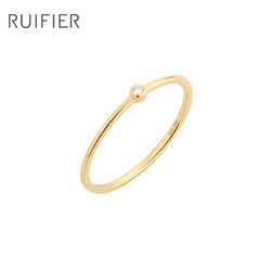 RUIFIER 英国原创 ASTRA限量18K金钻石戒指女时尚线条精巧秀气指环