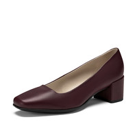ecco 爱步 型塑系列 女士中跟单鞋 290503 深酒红 37