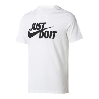 NIKE 耐克 男子运动生活TEE JUST DO IT SWOOSH短袖T恤AR5007-100白 L