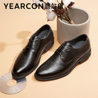 YEARCON 意尔康 男鞋2022年春季新款真皮商务正装德比鞋系带男士皮鞋