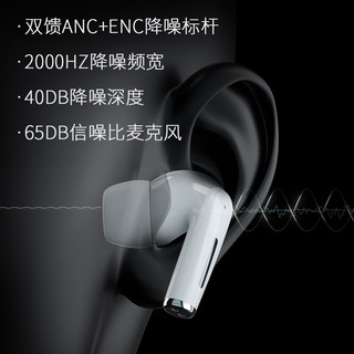 SWARMOO MO3主动降噪耳机双馈ANC蓝牙5.2低E通 新款（DIYM） 珍珠白 标配
