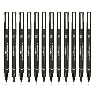 uni 三菱铅笔 PIN-200 水性针管笔 黑杆黑芯 0.3mm 12支装