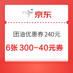 团油优惠券240元加油优惠券含6张300-40元券 