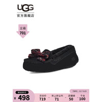 UGG 冬季新款女士便鞋经典休闲时尚格纹蝴蝶结棉拖鞋豆豆鞋 1127850 BLK | 黑色 36 BLK | 黑色 37