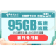  中国电信 长期翼卡E 29月租 95G流量（65G通用+30G定向）　