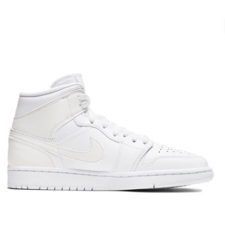 AIR JORDAN 正代系列 Air Jordan 1 Mid 女子篮球鞋 BQ6472 漆皮白 38