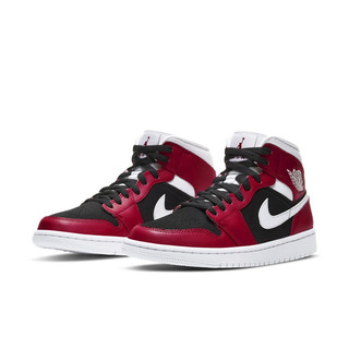 AIR JORDAN 正代系列 Air Jordan 1 Mid 女子篮球鞋 BQ6472-601 红黑白 36.5