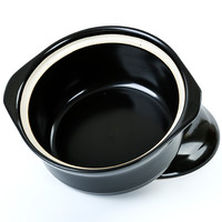 KANGSHU 康舒 瓷煲砂锅(22cm、2.4L、陶瓷、黑色)