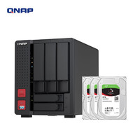 威联通（QNAP）TS-564内存8G四核2.9GHz CPU五盘位双2.5GbE 网络端口NAS网络存储4K影片转档（内含硬盘4T*3） TS-564（酷狼8T*3）