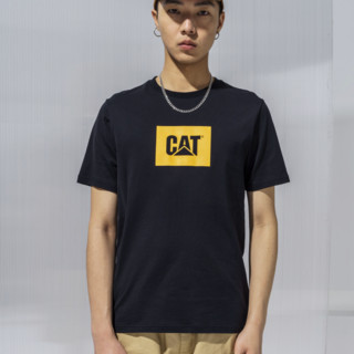 CAT 卡特彼勒 男女款圆领短袖T恤 CK3TSQD2601 黑色 S