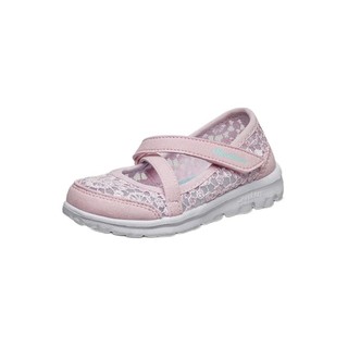 SKECHERS 斯凯奇 GO WALK系列 女童学步鞋 81170N/PKAQ 蕾丝款 粉红色/浅绿色 24码