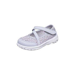 SKECHERS 斯凯奇 GO WALK系列 女童学步鞋 81170N/LTBL 蕾丝款 浅蓝色 24码