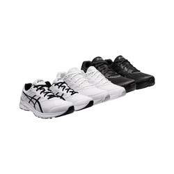 ASICS 亚瑟士 JOLT3 男女同款简约时尚弯曲凹槽舒适网面透气 白黑/白/黑色 入门级跑步鞋