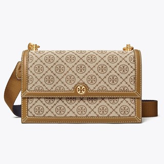 TORY BURCH 汤丽柏琦 T MONOGRAM系列 女士斜挎包 81863 榛子棕 中号