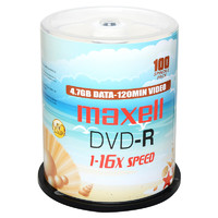 PLUS会员：maxell 麦克赛尔 DVD-R光盘 刻录光盘 M2系列16速4.7G 珍珠白桶装100片
