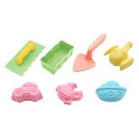 安源小子 YB-001 沙滩玩具套装 加厚款 工匠3件+沙模4件 颜色随机