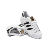 adidas ORIGINALS SUPERSTAR系列 中性休闲运动鞋 EG4958 白色/金标