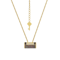 CHJ JEWELLERY 潮宏基 心之锁向系列 XQK32206351 锁头18K黄金钻石母贝项链 42cm 2.69g